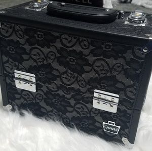 Black lace train case